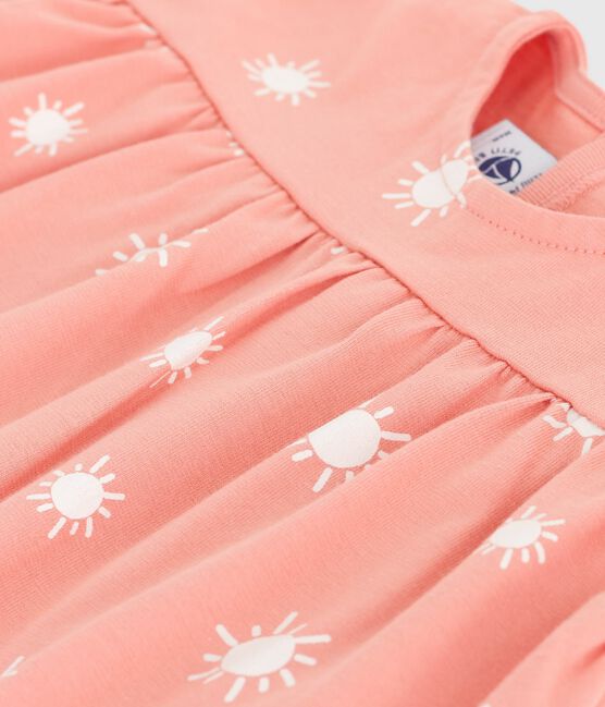 Blusa a maniche corte in cotone con soli stampati neonato arancione ABRICOT/ MARSHMALLOW