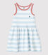 Abito senza maniche in cotone a righe bambina