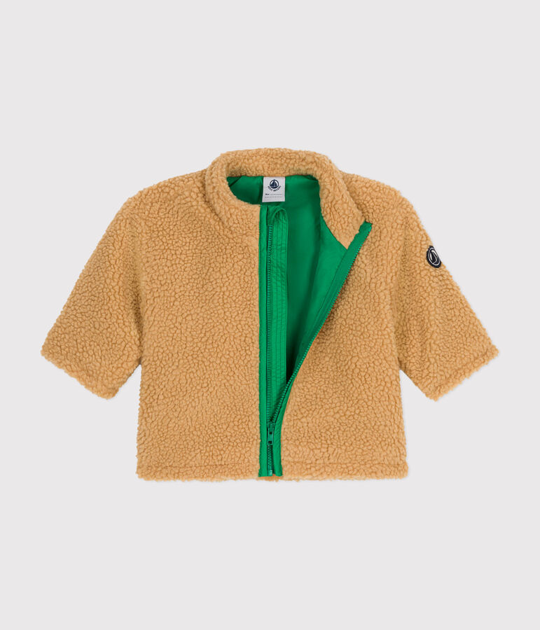 Giacca in sherpa per beb&egrave; beige