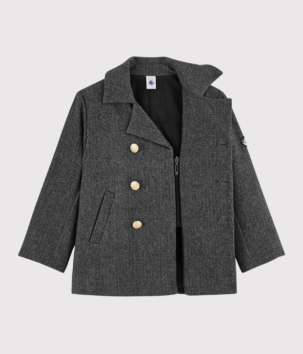 Caban in drap di lana ragazzo grigio