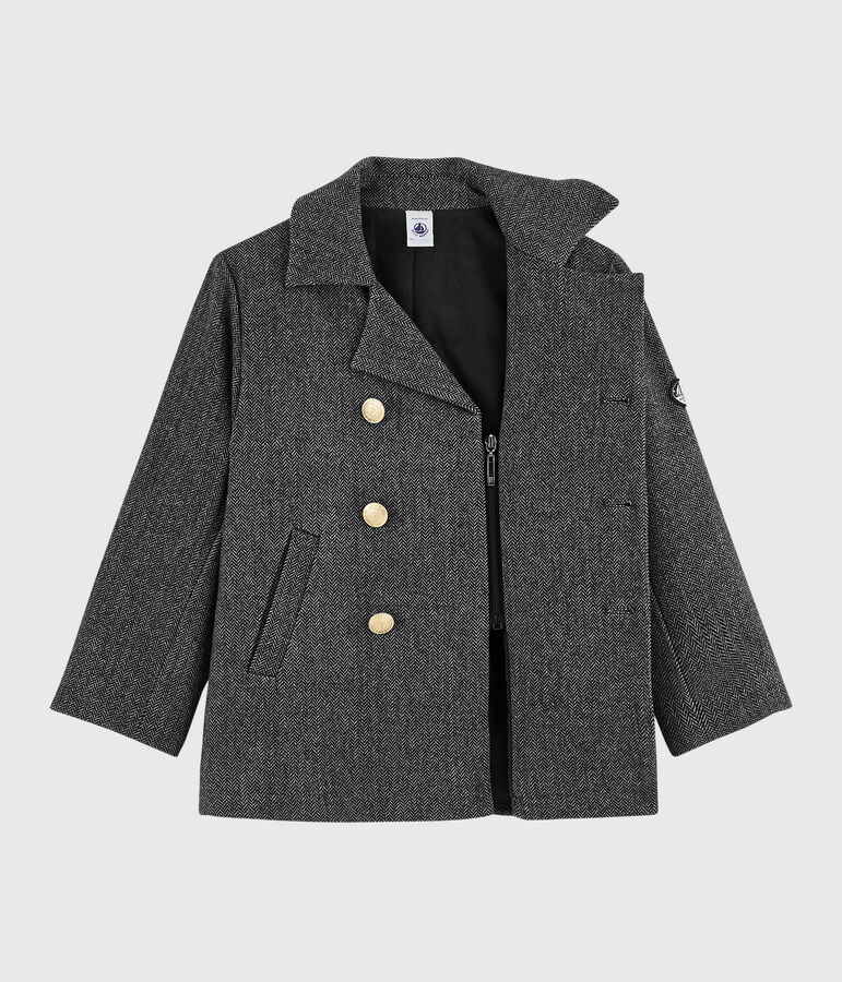 Caban in drap di lana ragazzo grigio CITY CHINE