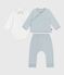 Set regalo 2 pezzi in velluto con body con orso ricamato neonato CO2
