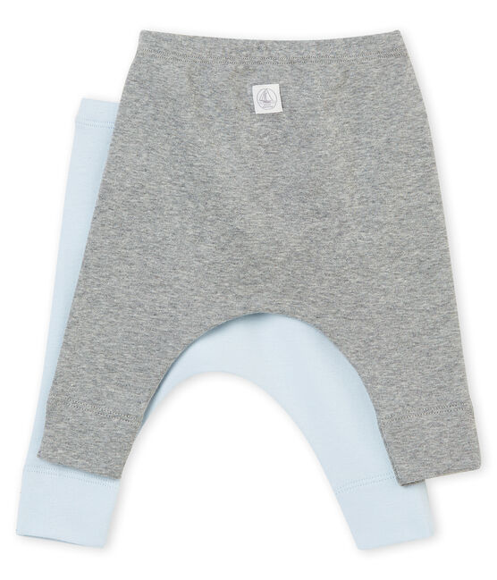 Lotto di due leggings bebé unisex a costina 1x1 grattata tinta unita variante 1