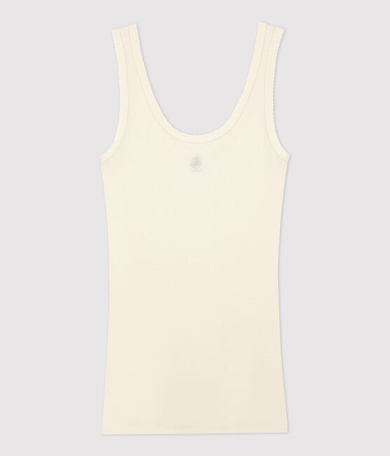 Canottiera lana e cotone Donna bianco MARSHMALLOW