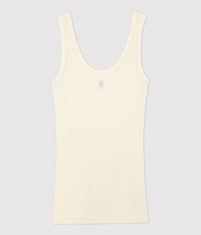 Canottiera lana e cotone Donna bianco