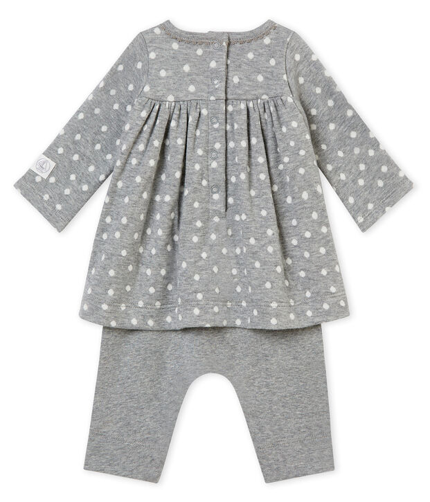Abito leggings per beb&eacute; femmina grigio/multicolore