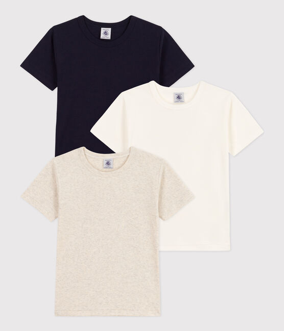 Set di 3 t-shirt bambino a maniche corte in cotone tinta unita variante 1