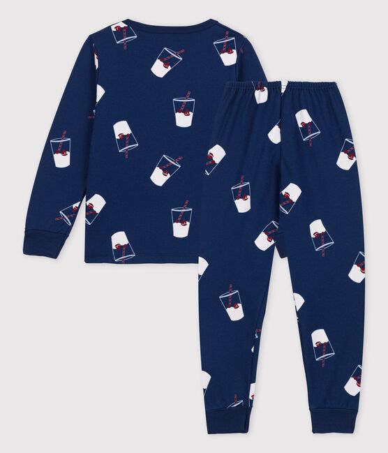 Pigiama bambino in cotone biologico Tajinebanane x Petit Bateau blu MEDIEVAL/bianco MULTICO