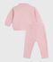 Set per neonato composto da felpa e pantaloni in cotone tinta unita rosa JOLI