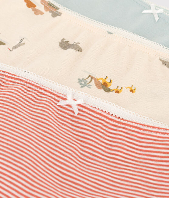 Confezione da 3 shorty bambina in cotone con animali variante 1