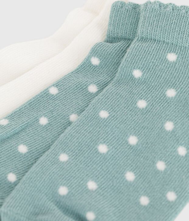 2 paia di calzini in cotone a pois bambina multicolore