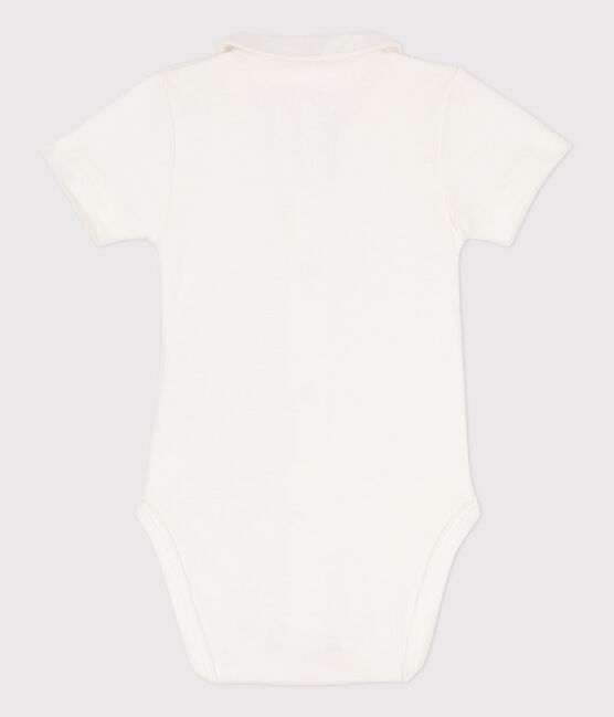 Body bebè a manica corta con colletto in cotone bianco MARSHMALLOW