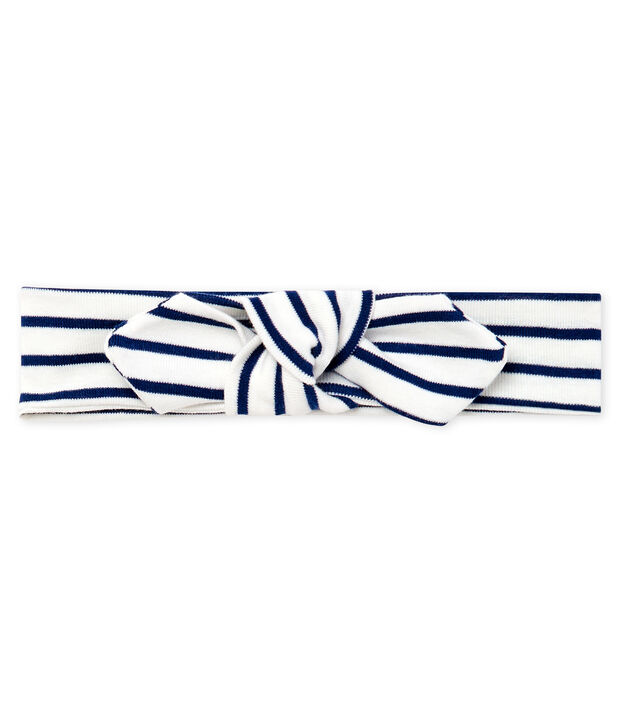 Fascia beb&egrave; femmina a righe bianco/blu