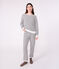 Pigiama in spugna di cotone a righe donna blu MILK/ SOIR