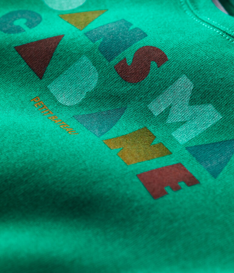 T-shirt beb&egrave; a maniche corte in cotone biologico con motivo verde