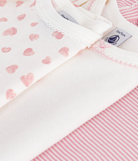 Set di body a maniche lunghe in cotone con stampa a cuori neonato variante 1