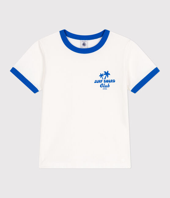 T-shirt a maniche corte in cotone con stampa bambino bianco MARSHMALLOW