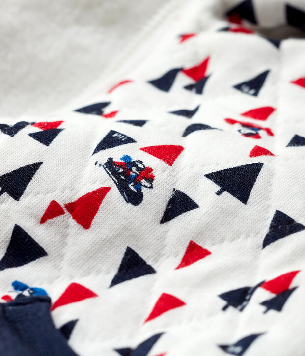 Felpa con cappuccio beb&egrave; maschietto bianco/multicolore