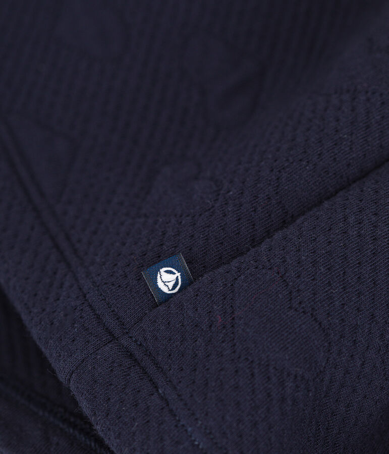 Abito a maniche lunghe bimateriale bambina blu