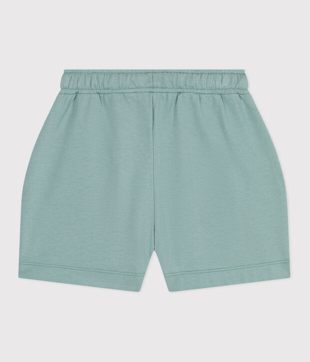 Shorts in cotone tinta unita bambina verde