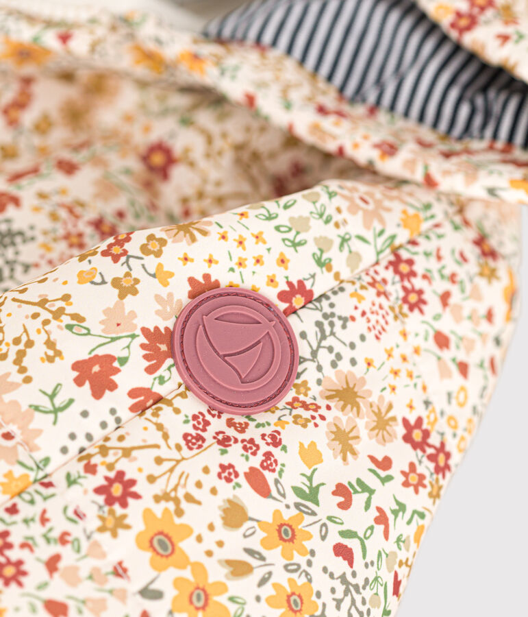 Tutina con stampa neonato ecru/multicolore