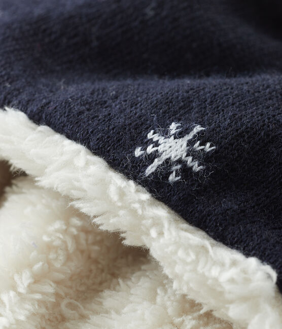 Cappellino peruviano bebè maschietto doppiato in sherpa blu SMOKING
