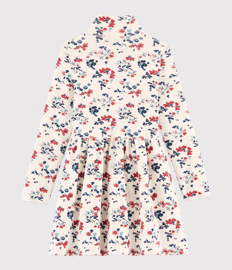 Abito maniche lunghe bambina bianco/multicolore