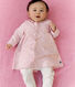 Abito con colletto con stampa a fiori e cuori e leggings in cotone neonata