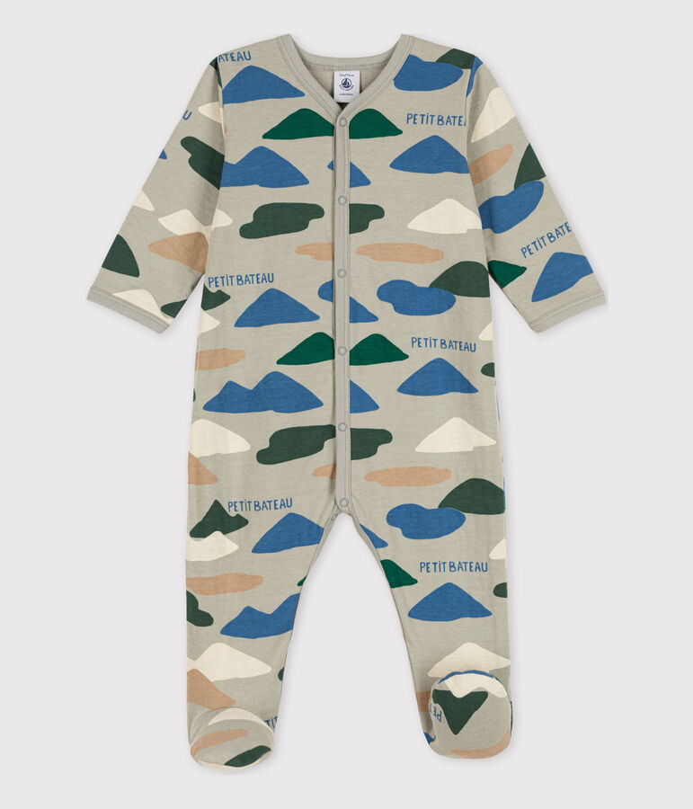 Tutina pigiama beb&egrave; in tubique grigio/multicolore