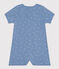 Tutina corta bebè in cotone blu BEACH/ MARSHMALLOW