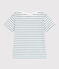 T-shirt a maniche corte in cotone a righe bambino verde MARSHMALLOW/ DRAGONFLY