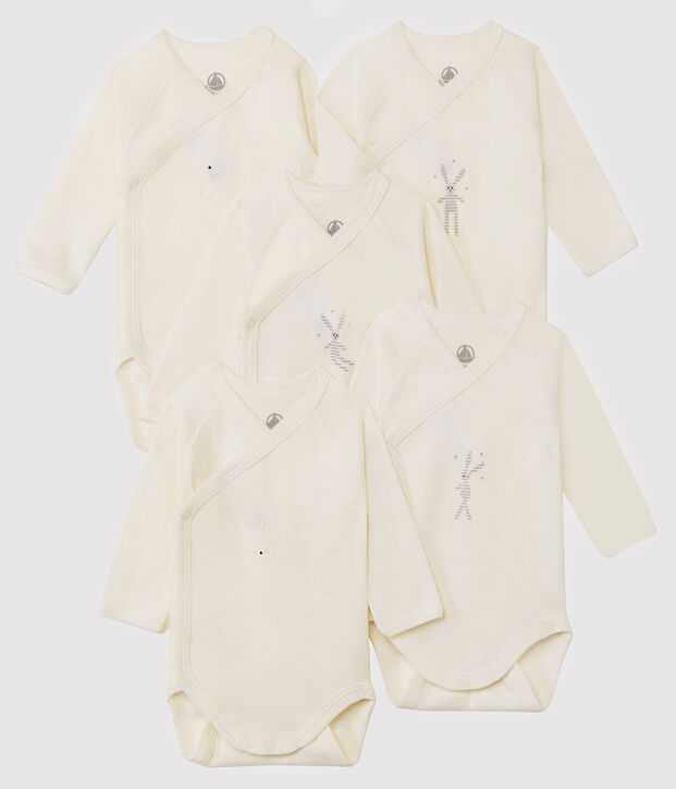 Confezione da 5 body nascita manica lunga beb&egrave; multicolore