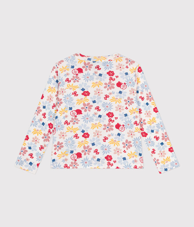 Cardigan in tessuto a costine bambina bianco/multicolore