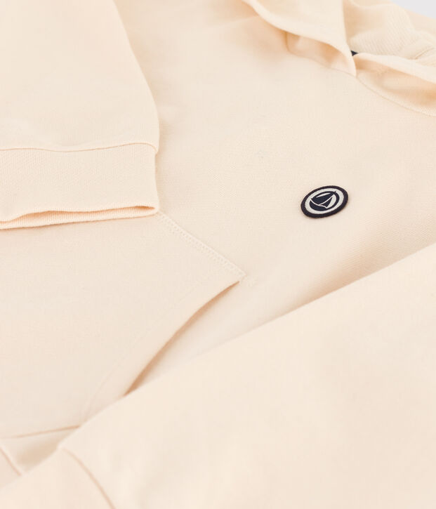 Felpa con cappuccio bambina / bambino ecru