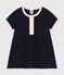 Abito a maniche corte in cotone neonato blu SMOKING