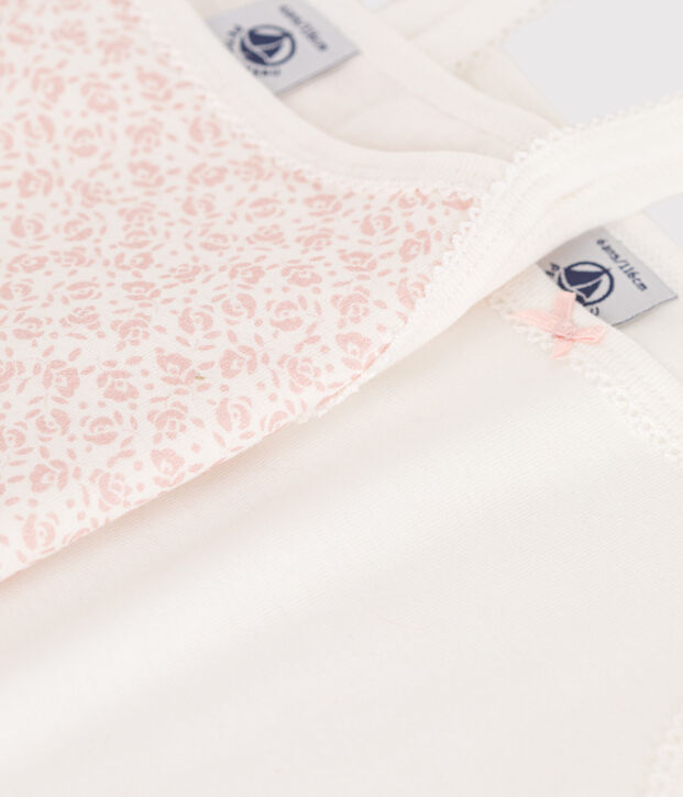 Set di 2 canotte in cotone a fiori bambina multicolore