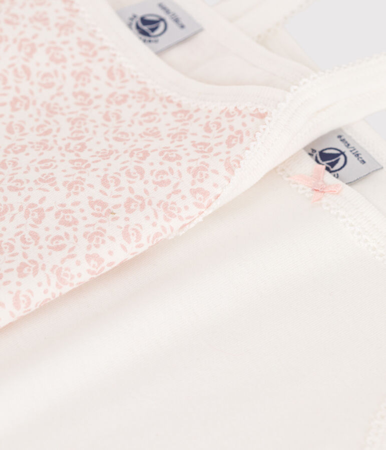 Set di 2 canotte in cotone a fiori bambina multicolore