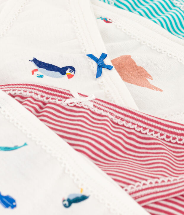 Set di 5 slip bambina in cotone multicolore