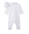 Tutina bebé unisex e cappellino nascita bianco ECUME/marrone SHITAKE