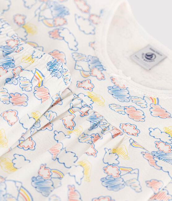 Pigiama short fantasia arcobaleno in cotone bambino bianco MARSHMALLOW/bianco MULTICO