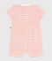 Tutina corta in spugna di cotone a righe neonato arancione MARSHMALLOW/ ABRICOT