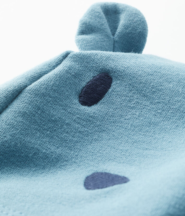 Cuffietta beb&egrave; unisex in molleton elastam blu
