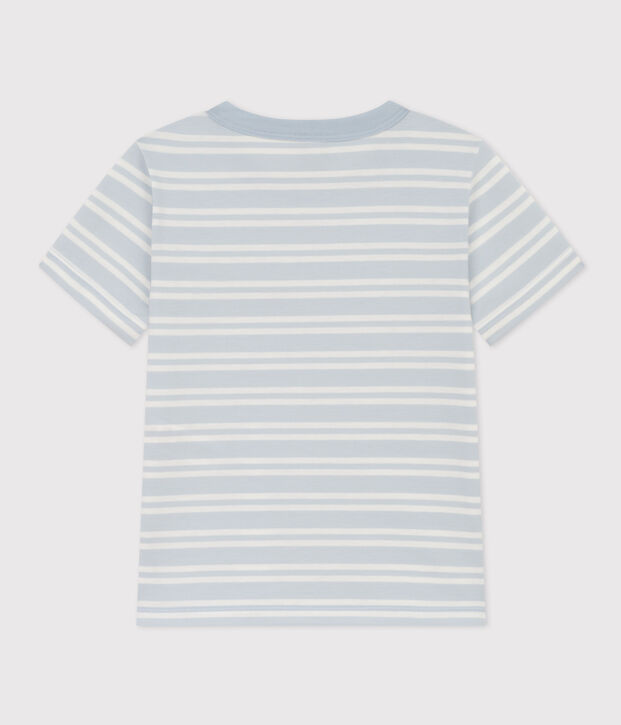 T-shirt bambino in cotone a righe blu/bianco