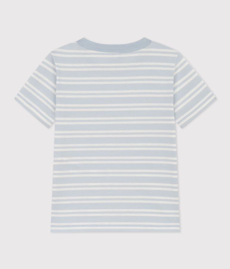 T-shirt bambino in cotone a righe blu/bianco