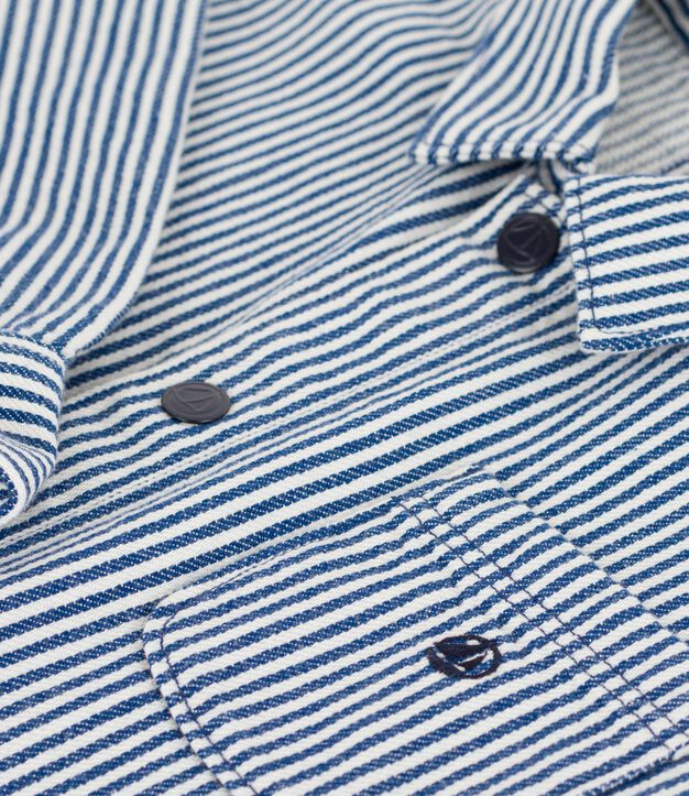 Giacca in cotone a righe bambino blu/bianco