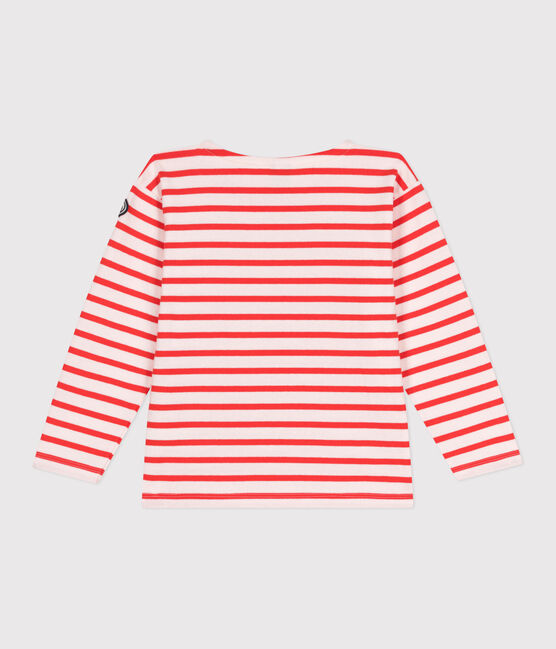 Maglia a righe a maniche lunghe in cotone unisex rosa FLEUR/ SPICY