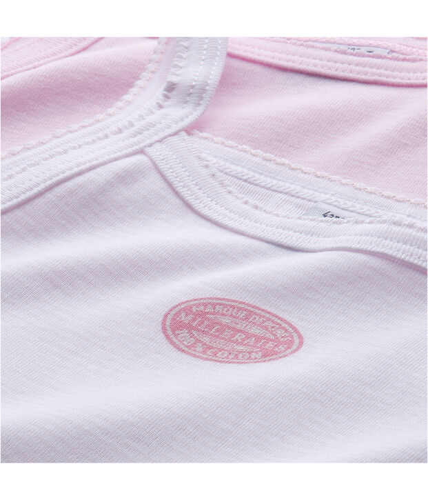 Confezione di 2 canotte bambina tinta unita/millerighe lotto .