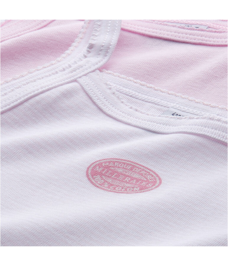 Confezione di 2 canotte bambina tinta unita/millerighe lotto .