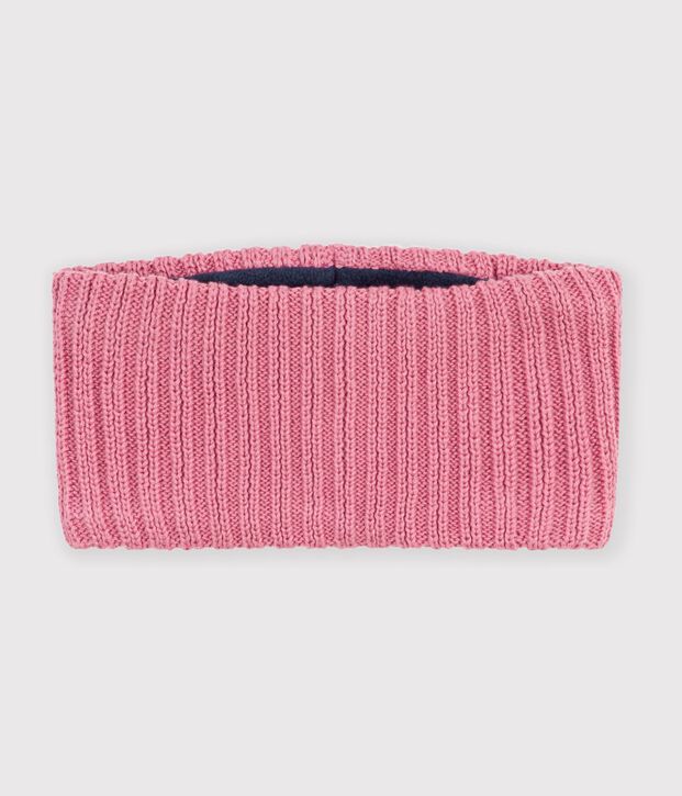 Snood in maglia tinta unita foderata in pile neonata rosa