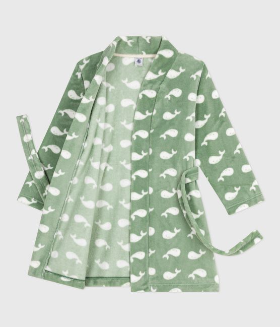 Vestaglia in pile con stampa bambino SAULE/ MARSHMALLOW